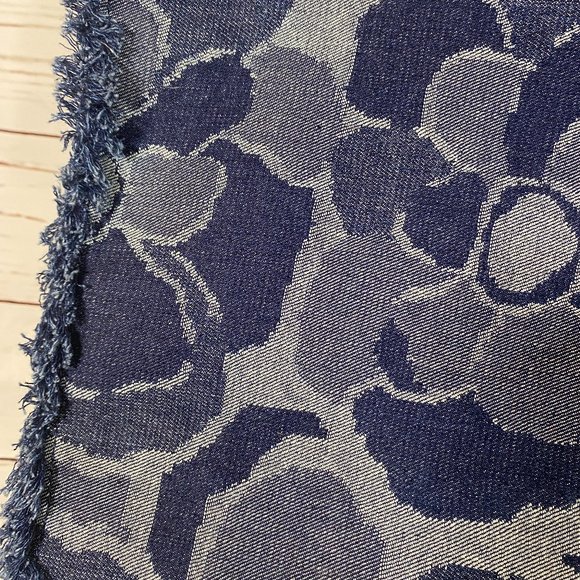 SOLD Kate Spade NY Denim Floral Print Fringe Handbag or Tote Bag Large Satchel - Picture 9 of 10